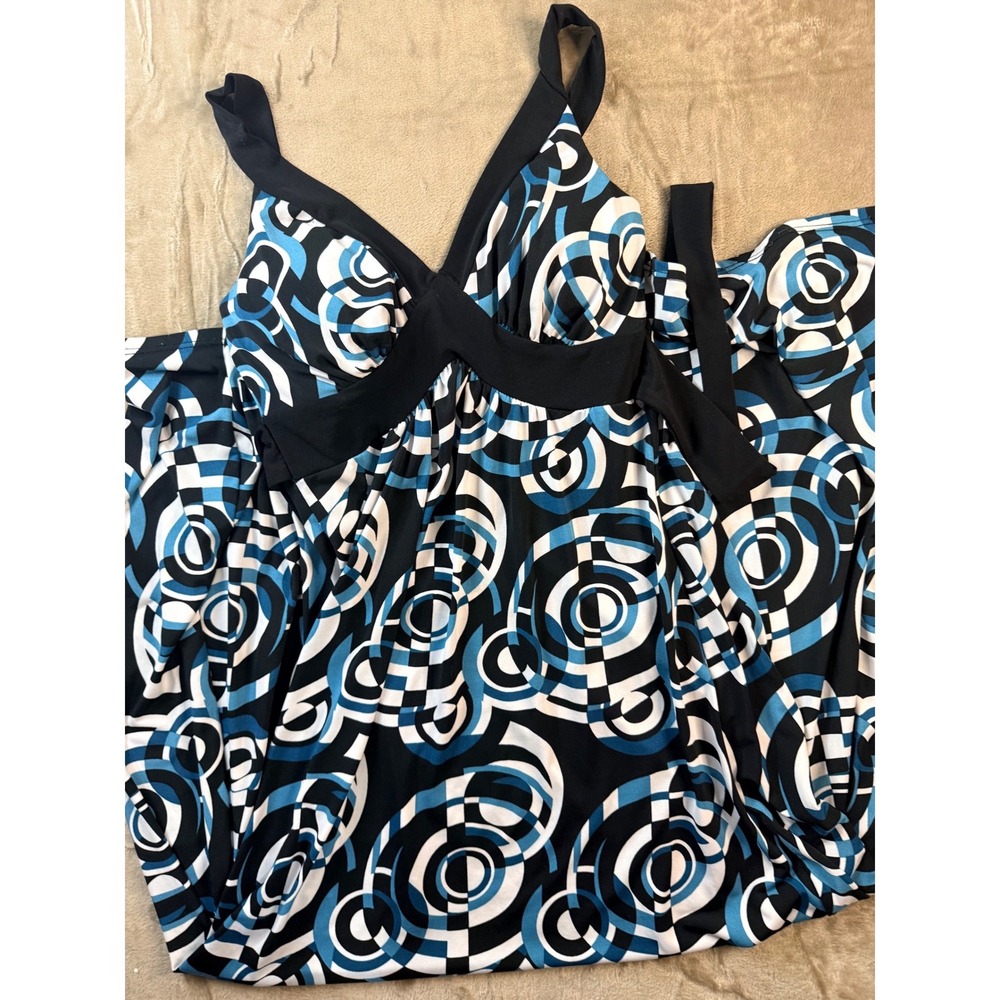 Y2K Tempted Hearts B Geometric Print Dress Retro Mod Indie Summer
